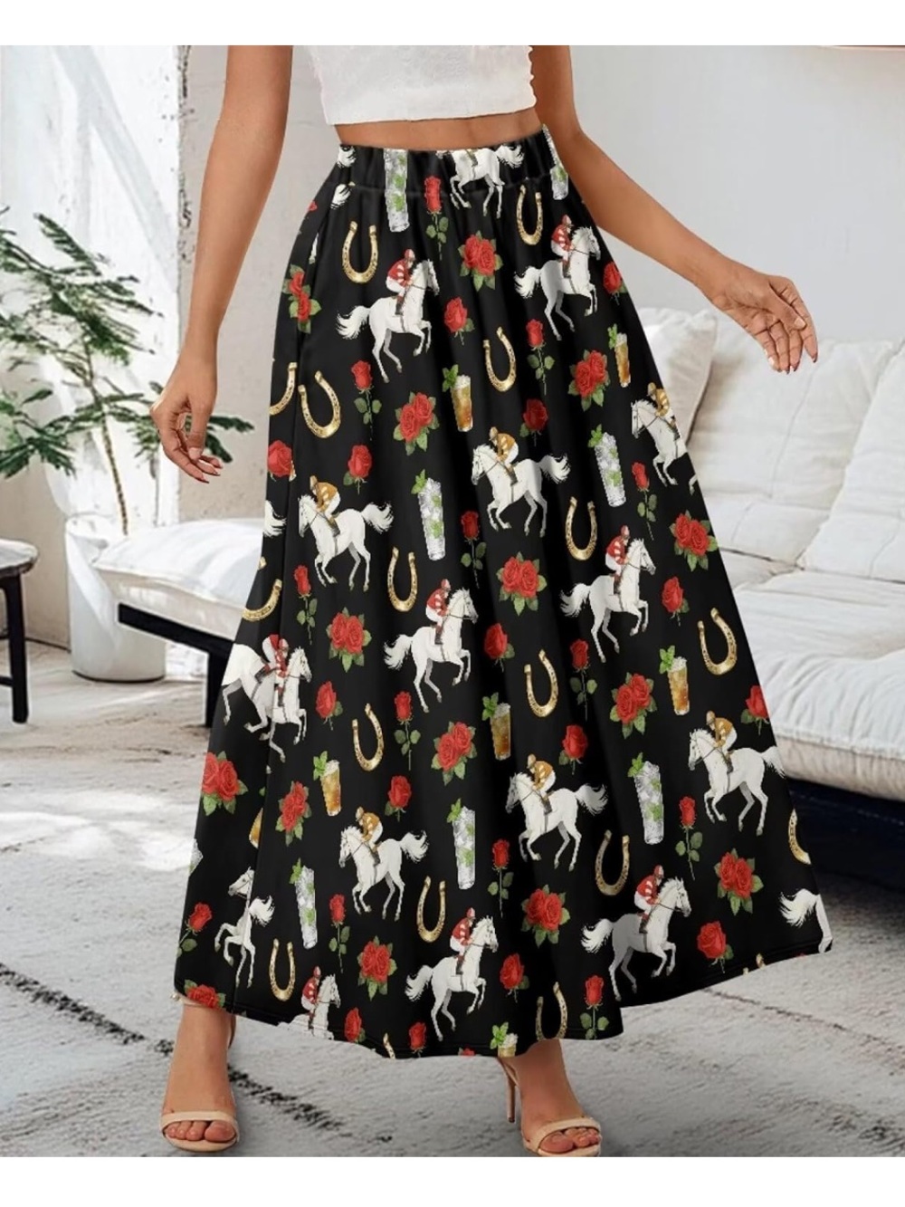 Women’s Maxi Derby Horse Skirt - Picture 3 of 5